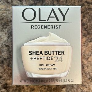 New in box Olay Regenerist Shea Butter + Peptide 24 rich cream